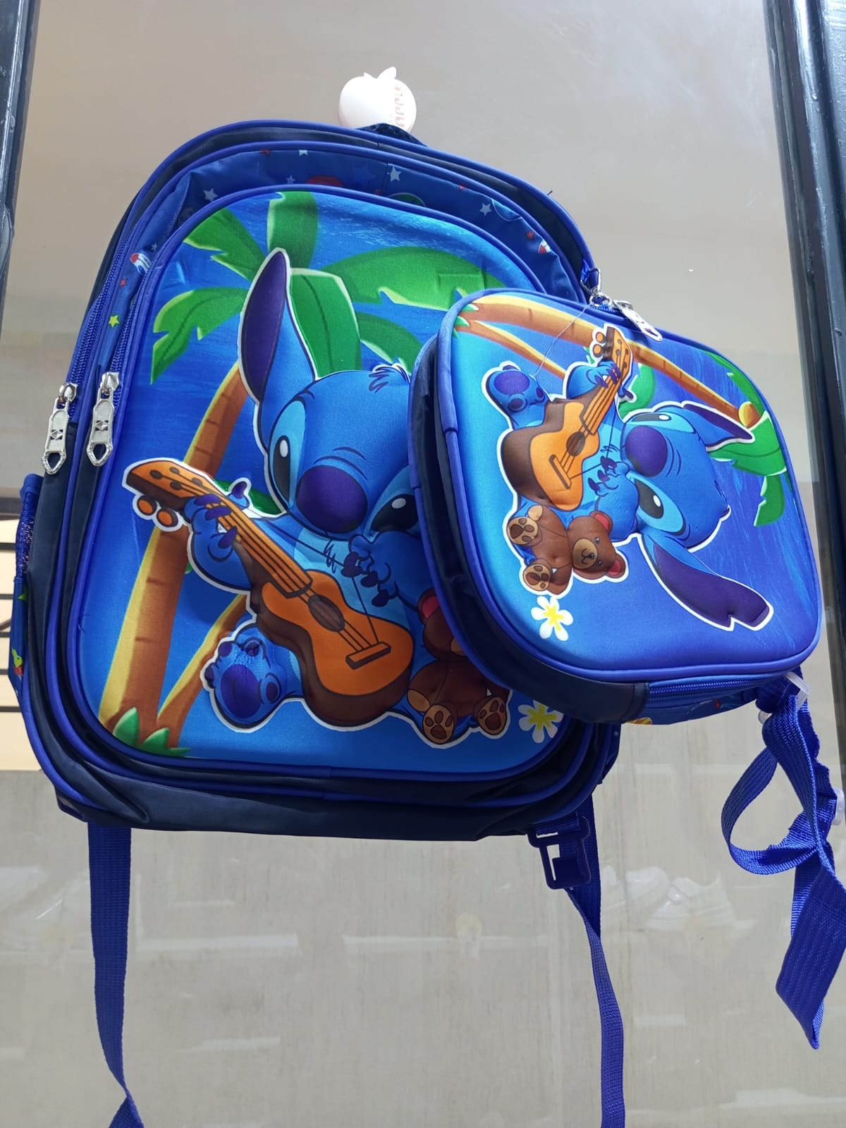 CrabKids Blue Guitar Character Backpack with Lunch Bag
