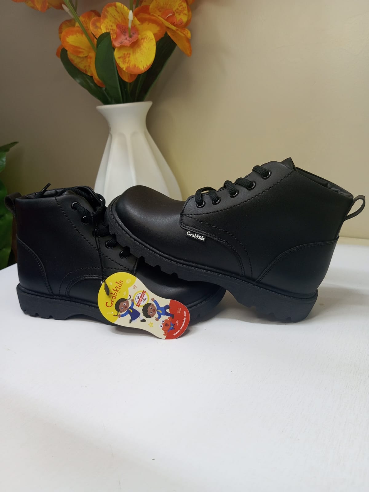 CrabKids Classic Ankle Boot School Shoe