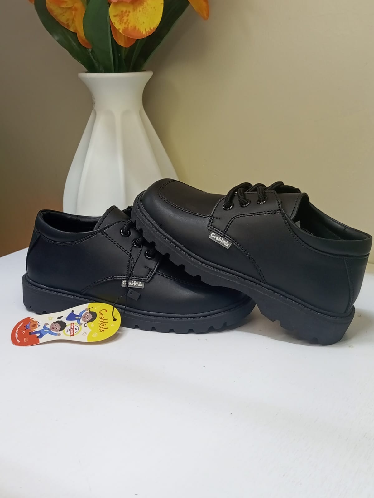 CrabKids Classic Lace-Up Derby School Shoe
